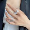 BF CLUB 925 Sterling Rings for Women Simple Geometric Handmade Irregular Retro Ring Butterfly LeafNew Fashion Party