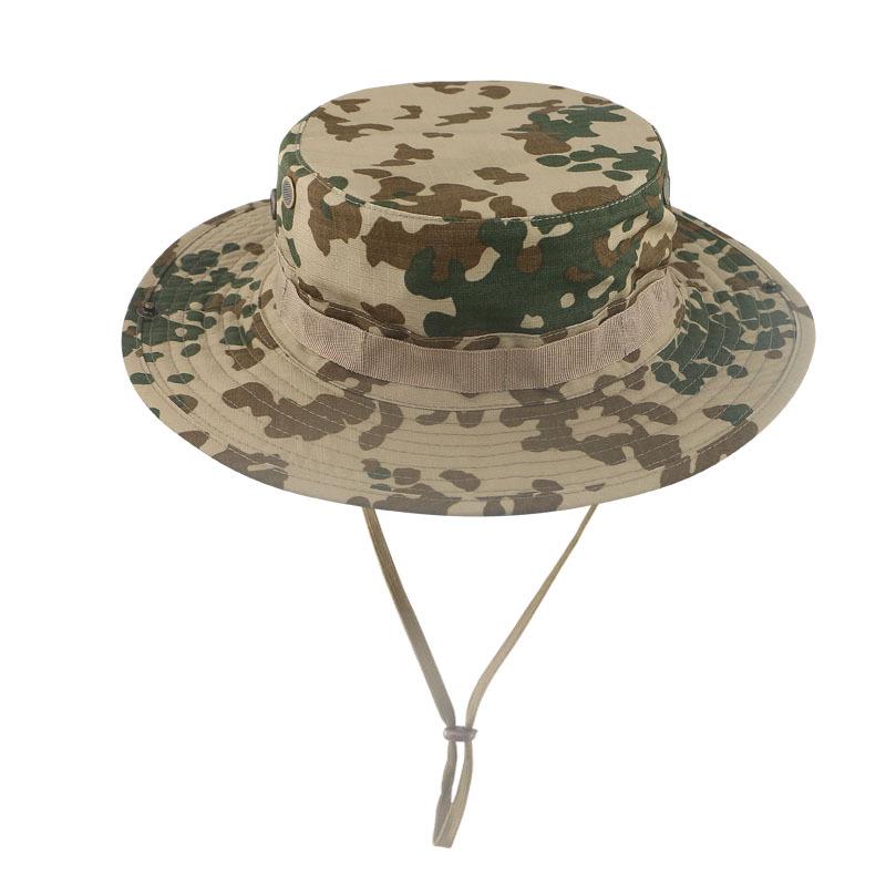 Men's Camouflage Bucket Hat Set: Multifunctional, Breathable, Sun-Protective Fishing Hat with Round Brim.