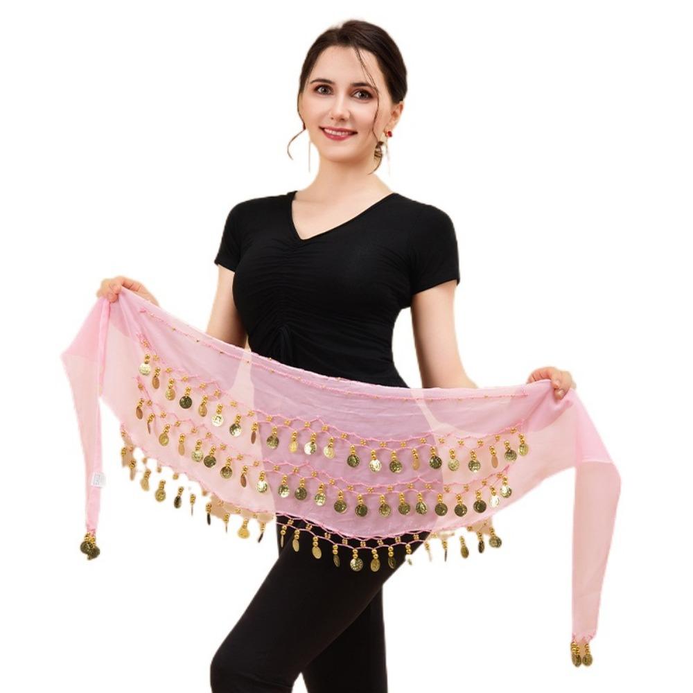 Gold Color Coins Bellydance Waist Chain Three Layers Dancing Waist Belt  Indian Dance