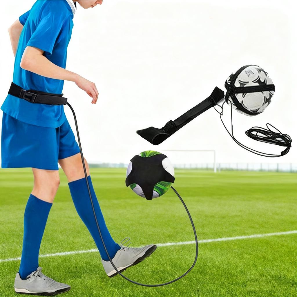Football Dribbling Training Belt, a Single-person Training Tool, Adjustable Elastic Dribbling Belt, Auxiliary Kicking Device