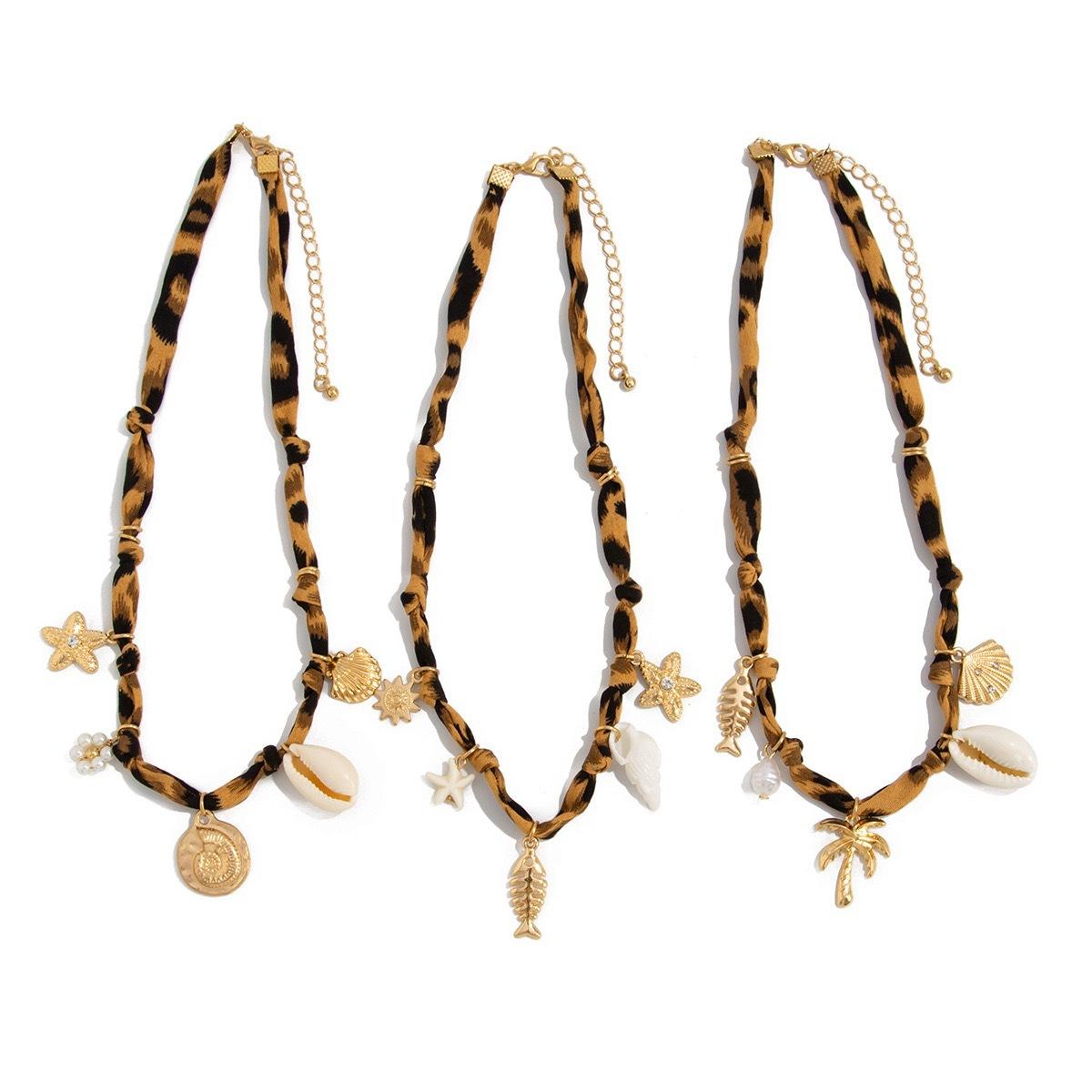 

Летнее Океанское Ожерелье-Подвеска Ветровка Ювелирные Изделия Сексуальный Леопардовый Принт Милый Крутой Чокер Женский Воротник