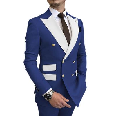Blue Blazer Sets Suits Ropa Hombre Business Wedding Party Costume Casual Host Men's Suit Regular 2 Peices Sets Jacket+Pants