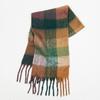 High-end color matching mohair scarf women's autumn and winter warmth thickened versatile plaid tassel