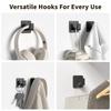 4 Pcs Square Self Adhesive Hooks Adhesive Wall Hooks for Hanging Towel Coats