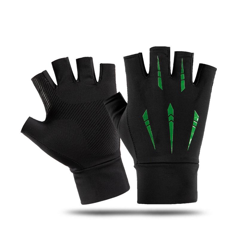 Sunscreen Gloves for Men and Women In Summer Thin Breathable Anti  Slip Ice Wire Leak Two Finger Fishing Cycling and Driving Fishing Gloves