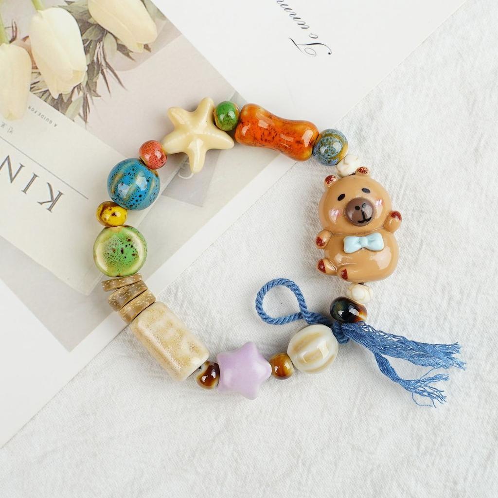 Ceramic beaded bracelet small fresh ancient style national style simple bracelet summer
