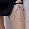 Multi-layers Elastic Band Leg Thigh Chain Layered Chains Pearl Leg Chain  Birthday Gift