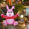 Red Bunny Inflatable Adornment Easter Inflatables Decorations LED Lights  Yard Decorations Indoor Outdoor Garden Decorations