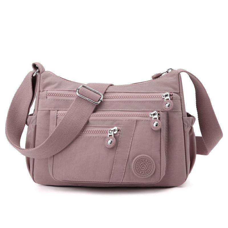 Herbst neue Generation Drucketikett Damen Schrägbandtasche Nylon Mittel- und Altermuttertasche Damen Schultertasche