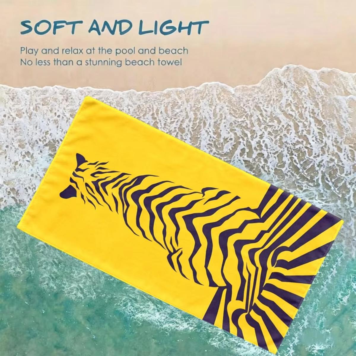 

Soft Plush Beach Towel, Luxury Absorbent Strong Wrapping Lightweight Quick Dry Microfiber for Pool Bath Travel Gym W30*H60(CM)