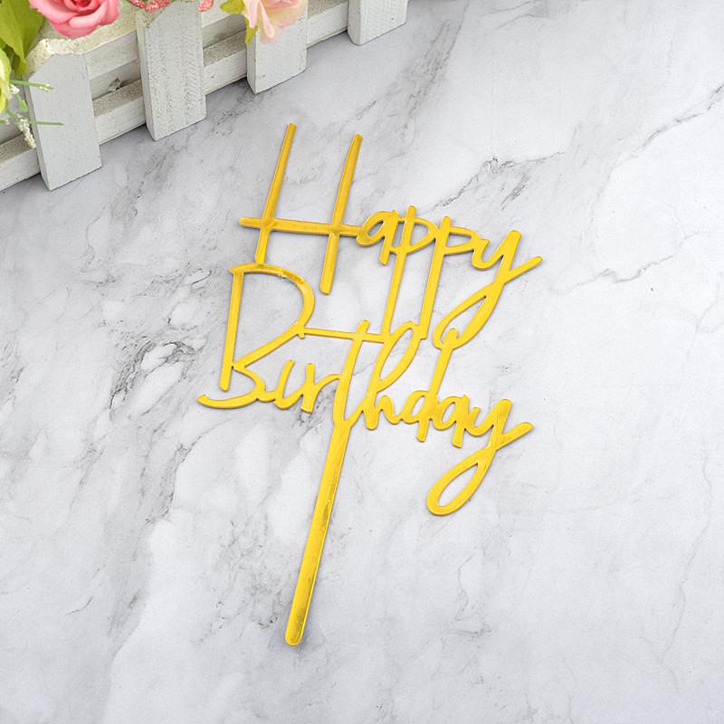 Gold & Black Mirrored Acrylic Cake Topper