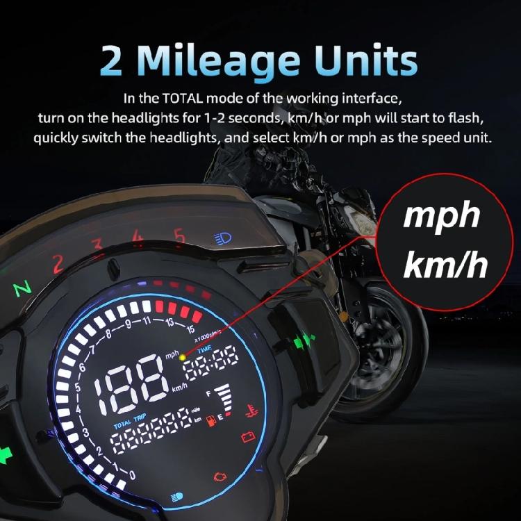 Motorcycle LCD Instrument Panel Meter Gauge Speedometer Odometer Tachometer Clear Display Suitable for LC135 V4 V5 4S/5S