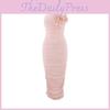 Summer Sexy Spaghetti Strap Bodycon Dress With 3d Floral Embellishments For Youths