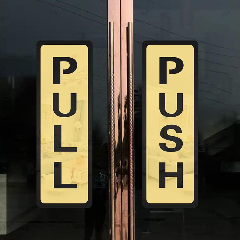 Acrylic 3D Door Sign for Kitchen or Toilet - Sliding Glass with Push/Pull Sticker
