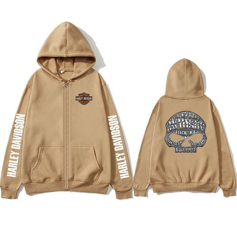 Motorcycle Hooded Sweatshirt Spring Man Printing Zipper Hoodie Outdoor Sports Loose Ventilate