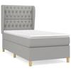 3128725 vidaXL Lit à sommier tapissier et matelas Gris clair 90x190 cm Tissu