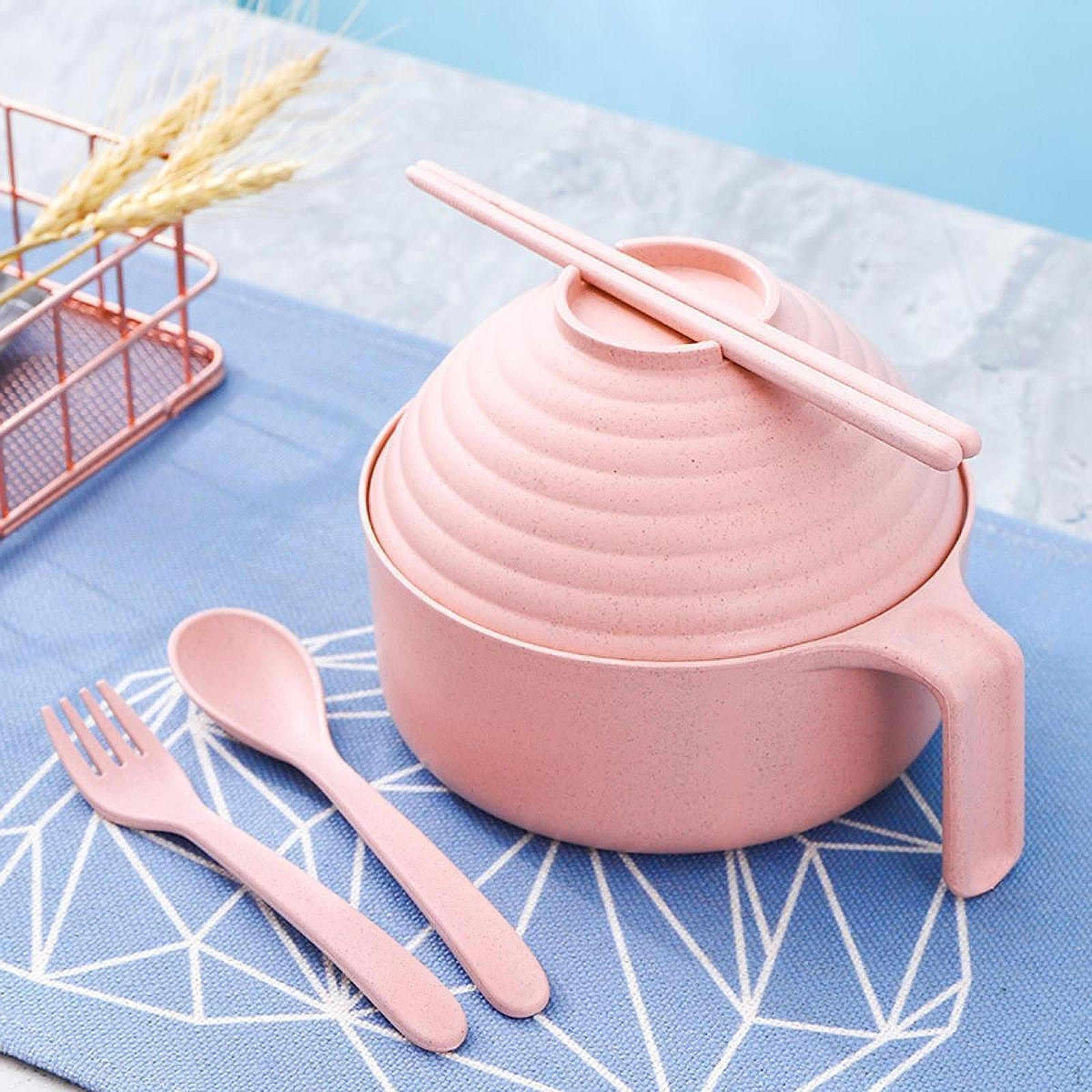 

Рамен Миска с крышкой Практичная еда для дома, кемпинга, столовой