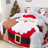 Weihnachts-Bettbezug-Set Queen-Size-Bettwäsche Bettdeckenbezug Santa Schneeflocke Weihnachtsmann-Muster für Kinderzimmer-Dekorationen