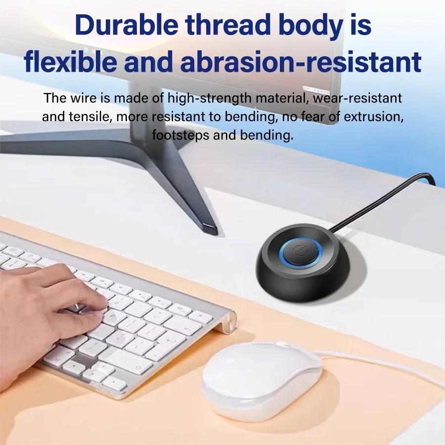 1.8M Computer Desktop Key Switch Extension Cable PC Motherboard Host External Start Power On/Off Button Startup for Home Office