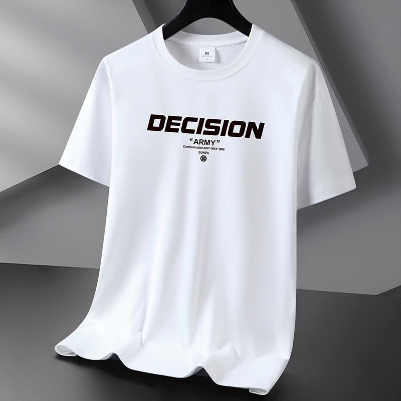 

QICED Летняя футболка с короткими рукавами, мужская футболка с круглым вырезом и трендовым низом S