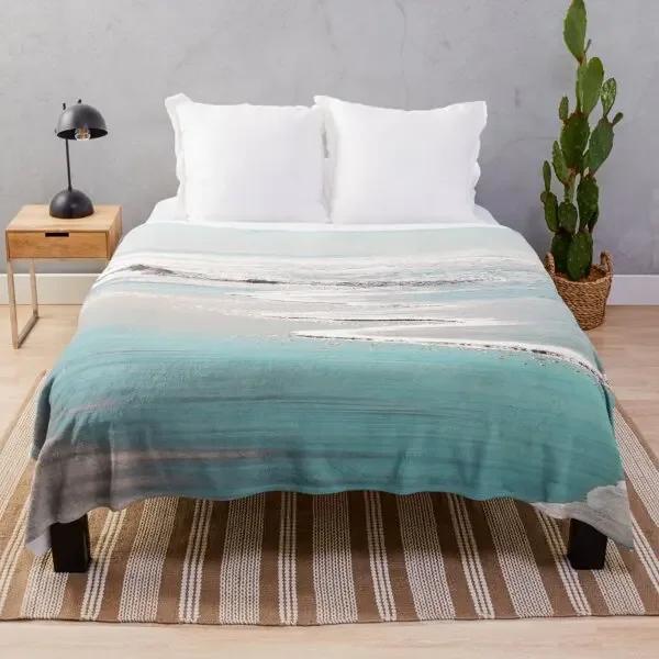 Beach Landscape Sunset Flannel Throw Blanket King Queen Size for Sofa Couch Bed Super Soft Warm Lightweight Good Gift for Teens