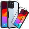 Case for iPhone 15 - Full Protection - Black - Silicone - TPU - Hard PC