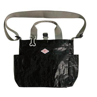 1128 1129 Tote Bag with Shoulder for Walking with Pets SN Square DOG BUDDY [Rootote] (112801 Black)