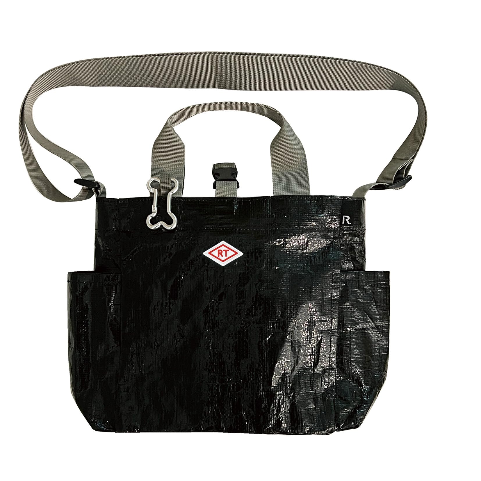 

1128 1129 Tote Bag with Shoulder for Walking with Pets SN Square DOG BUDDY [Rootote] (112801 Black)