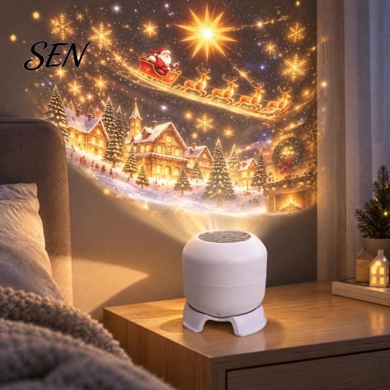 Christmas Projector Lamp Magical Projection Night Light, Indoor Room Transformer with Bedroom Star for Holiday Scenes, LED Desktop Bedroom, Home Decor