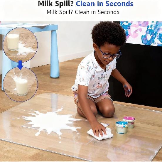 Transparent Chair Mat for Carpets 22 24 26 28 30 32 36 48 Clear PVC Floor Protector Mats, Non-Slip & Odorless Heavy Duty Office Chair Mat for Easy