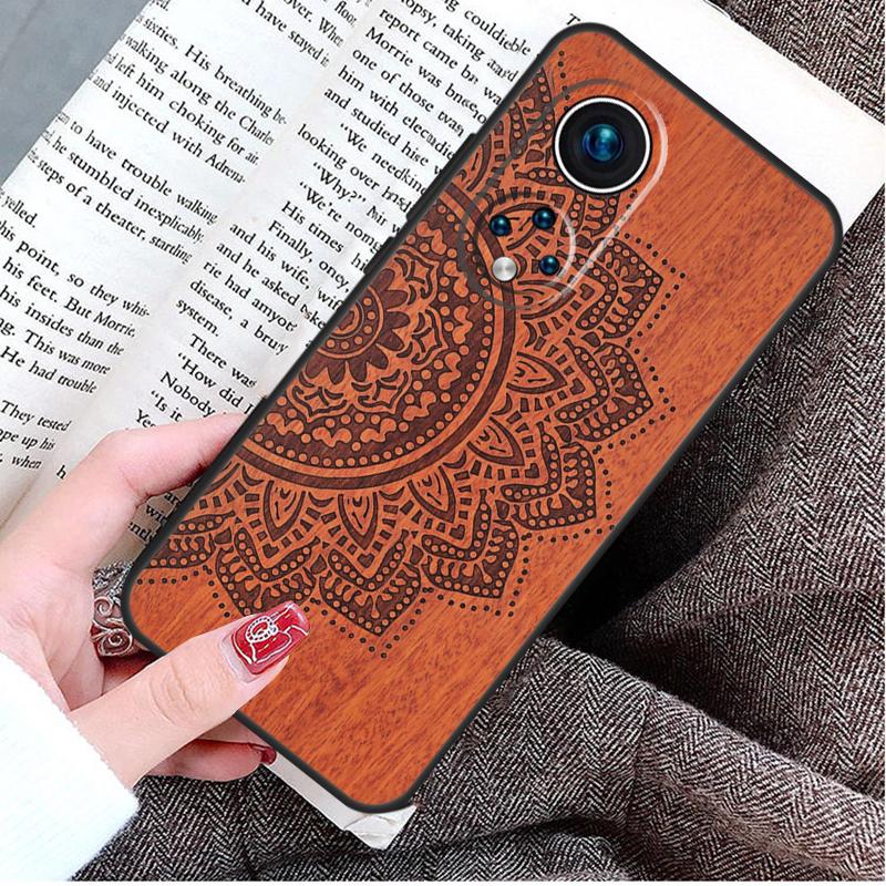 Mandala Wood Floral Case For Honor 90 Lite 70 50 Magic 6 5 Pro Honor X8a X9a X6a X7a X8 X9 X8b X9b Back Cover