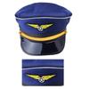 Flugkapitän-Kostüm für Erwachsene, Piloten-Cosplay-Accessoire, Uniform, Schulterklappen, Hut, Krawatte, Flugbegleiter-Rollenspiel-Outfit