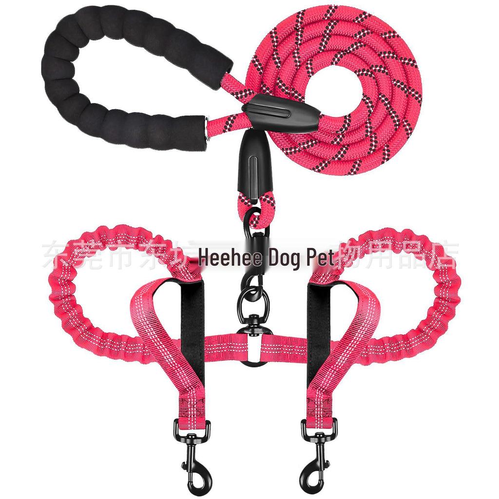 Dual-Head Retractable Luminous Anti-Tangle Dog Leash