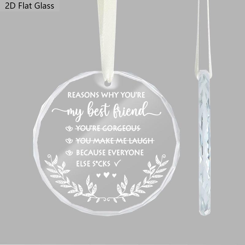 1pc/2pcs Christmas Friendship Ornament Friendship Gifts My Best Friend Ornament Christmas Tree Decoration Glass Ornament Xmas Gift