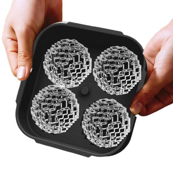 Large Ice Ball Mold Silicone Fun Shapes Ice Sphere Tray for Chilling Whiskey Cocktails Bourbon Easy Release Ice Sphere Maker