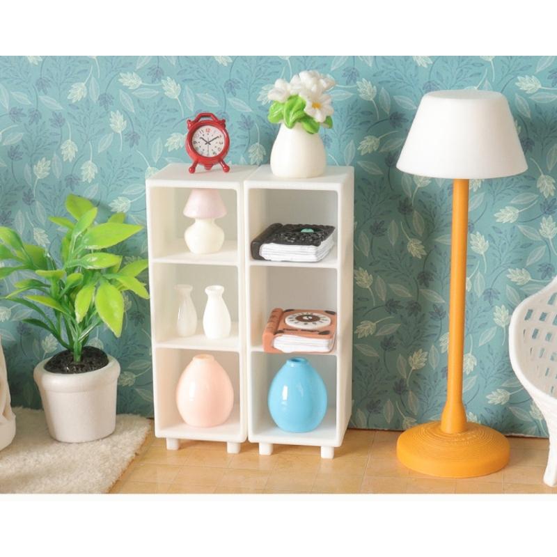1Pcs 1:12 Dollhouse Miniature Bookshelf Bookcase Model Simulation Storage Cabinet Locker Ornament Furniture Decor Toy