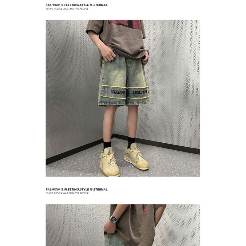 Купить Американские джинсовые шорты в стиле ретро, мужские летние ...