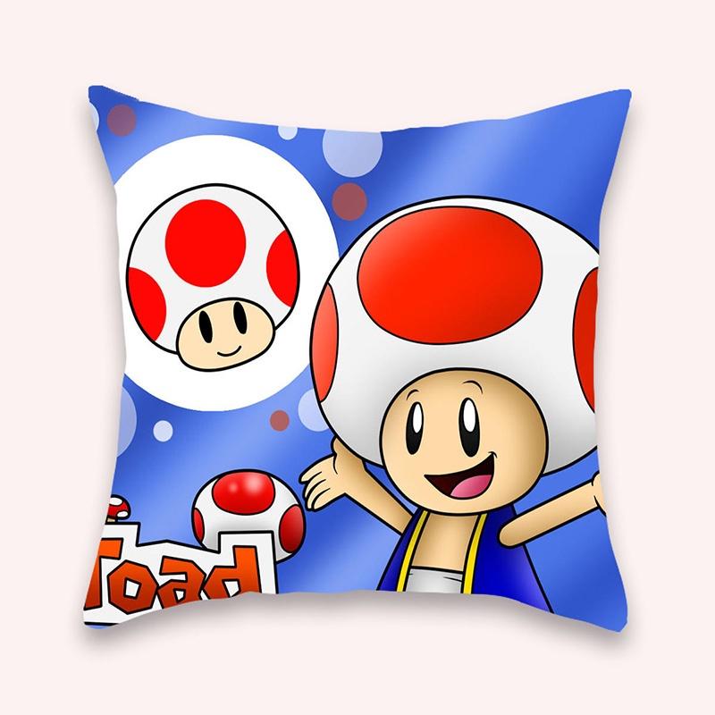 Super Mario Pillow Cover Mario-themed Short Plush Cushion Cover For Car Living Room Décor 45*45cm
