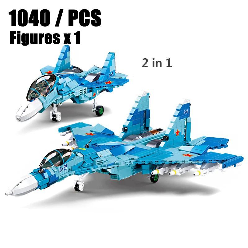 2024 Sluban WW2 Military Russia Air Weapon Mi-24 Attack Helicopters Hind Model Building Blocks Classics Fighter Bricks Plane Toy