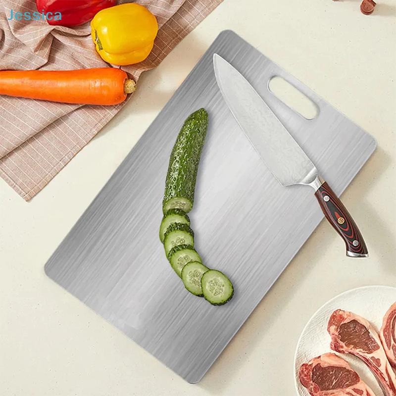 Stainless Steel Cutting Board - 1-Piece Food-Grade Chopping Boards With Hanging Hole