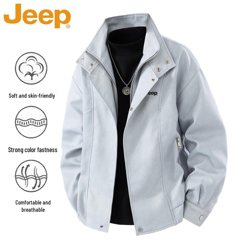 JEEP Men's Casual Retro Faux Two-Piece Jacket