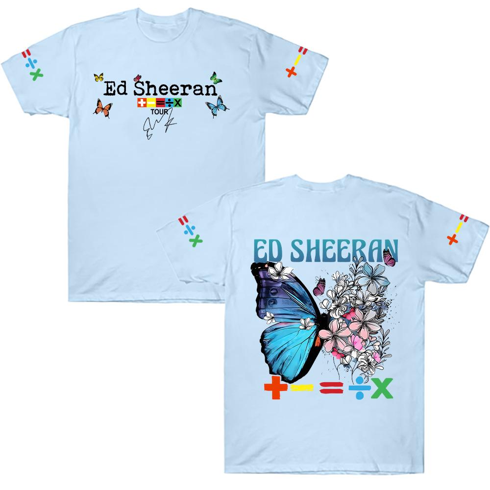 Ed Sheeran Baumwoll T-Shirt Ed Sheeran Schmetterling T-Shirts Harajuku Mann Frau Fan Geschenk T-Shirt Sommer Y2K Rundhals Kurzarm Kleidung