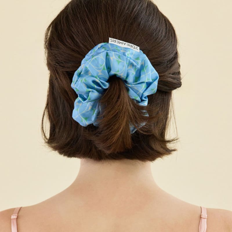 2DREAMERS Ocean Grid Silk Scrunchie
