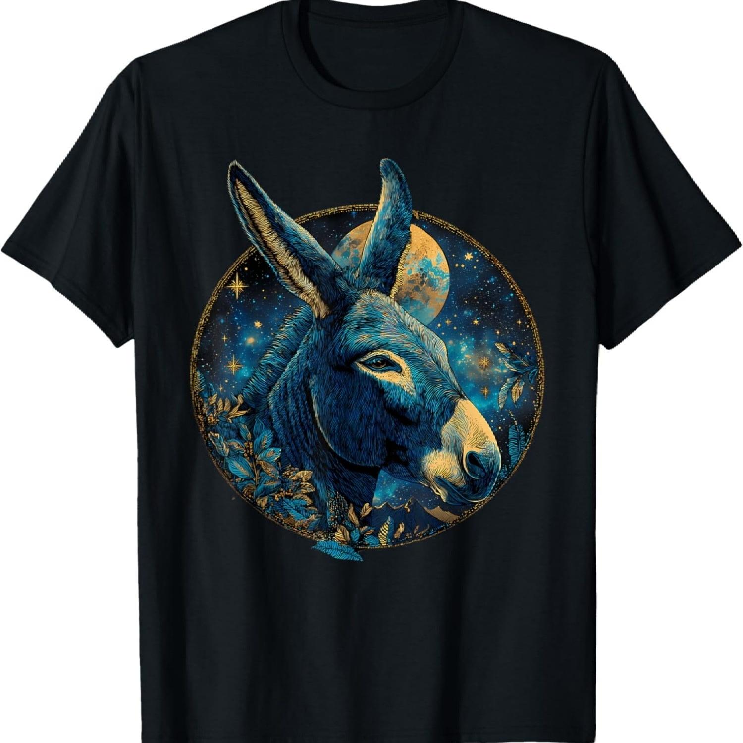 

Donkey Lover Wildlife Motif Donkey Animal Graphic T-Shirt(9) XXXXXL чорний