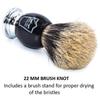 Parker Shaving Dense Foaming Badger Resin Dedicated Stand Barber Razor Brush, (100% Hair/Black Handle), Included, Shaving, Razor, [Item]