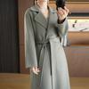 100% Wool Women Coat TIDENOVEL Autumn Wool Long Coat Handmade Pea Coat Winter Warm Wool Long Jacket Overcoat