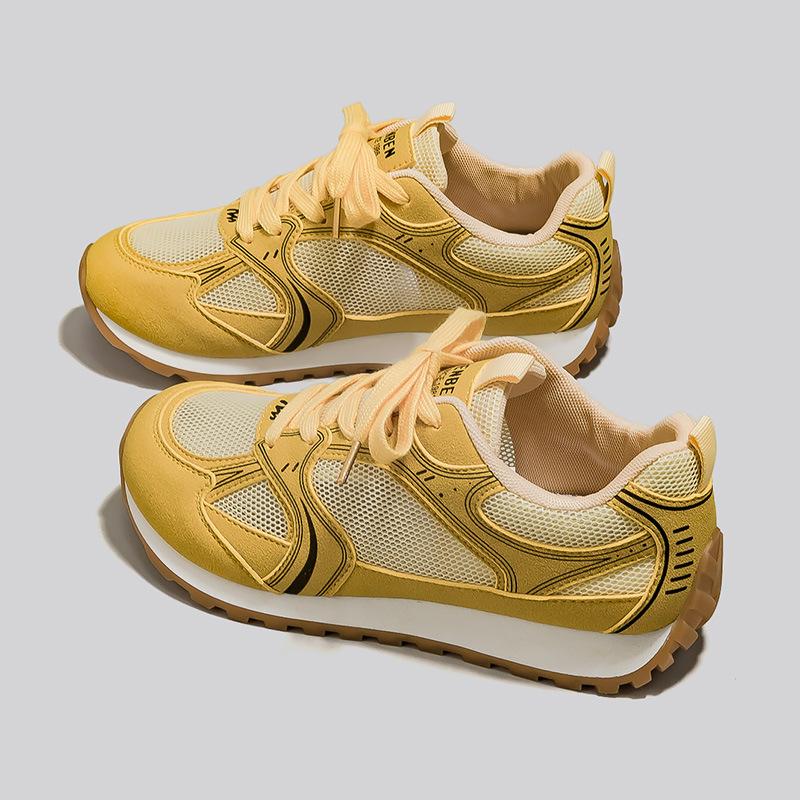 Woman Casual Sport Shoes Fashion Breathable Mesh Comfort Soft Sole Lightweight Platform Shoes Trendy Versatile Non Slip Sneakers