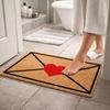 Envelope Heart Valentine Rug Crystal Velvet Wear-Resistant Door Mat Red Love Heart Welcome Floor Mats