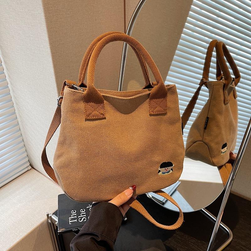 2026 Spring New Trendy Canvas Tote Bag Ins Style Fashiable Casual Handbag for Women Daily Use
