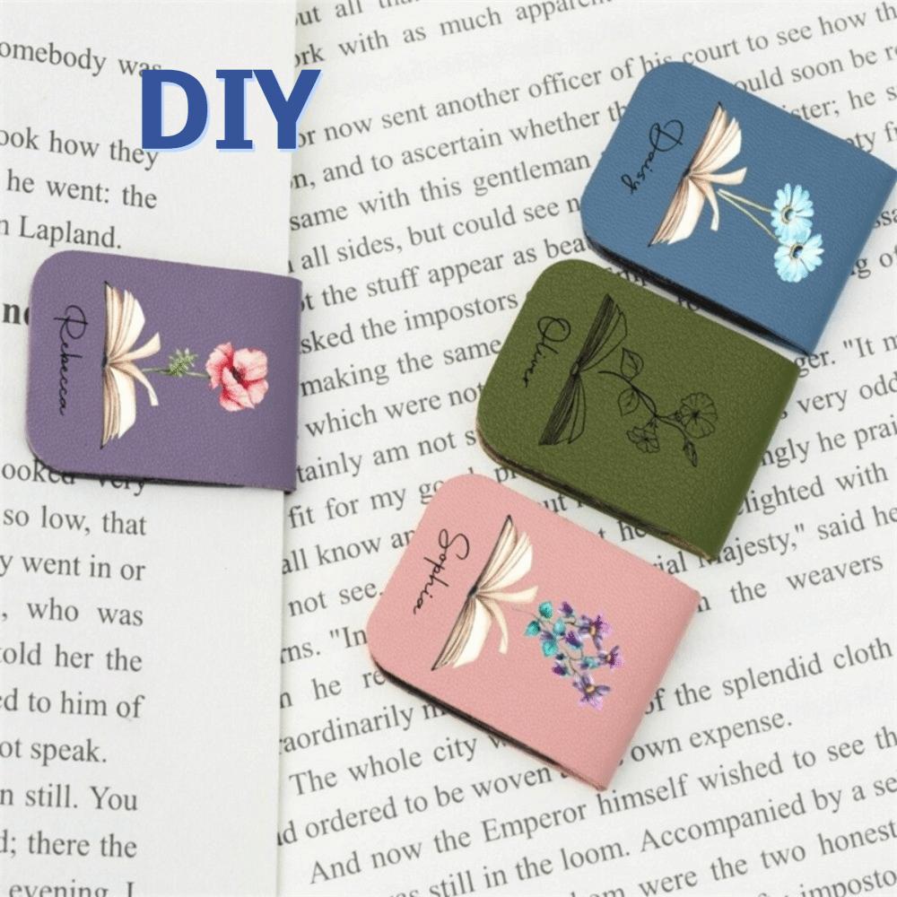 New Leather Magnetic Bookmark Diy Rectangle Shape Book Reading Tracker Elegant Magnetic Money Clip Book Reading